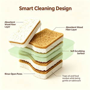 Éponge de cuisine écologique biodégradable en pulpe de sisal naturelle, coton et cellulose, très résistante, épaisseur 20 mm - Product Image 3