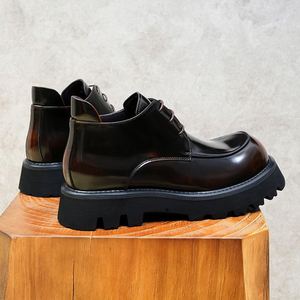 Latest Summer Autumn Trendy Men's Cowhide Lace-up <b>Pointed</b> <b>Toe</b> Shoes <b>Flat</b> Sole Waterproof Breathable Lightweight Business - Product Image 5