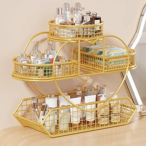 Cosmetic Storage Rack 4 Layers Gold Iron Makeup Organizer For Dressing <b>Table</b> <b>Vanity</b> Bathroom Desktop - Product Image 1