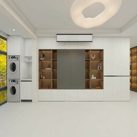 Mueble de TV Moderno con Vitrina de Vidrio, Zapatero de Madera para Niños, Armario de Despensa, Barra de Vinos, Aparador, Mueble de Almacenamiento para Sala de Estar, Armario para Ropa