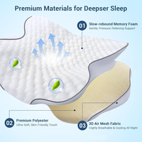 Bantal Tidur Ergonomis Kontur Kupu-kupu dari Busa Memori dengan Penyangga Leher dari Tanduk Sapi Asli, Dapat Dicuci, untuk Mengurangi Nyeri Leher, Kualitas Hotel