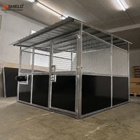 Box de stockage pour chevaux préfabriquées galvanisées anti-rouille, portables et mobiles, avec toit, pour l'équitation en extérieur