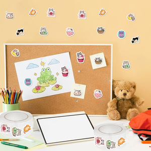500 Hojas/Rollo de Pegatinas Decorativas de Gatos de Dibujos Animados, Superventas Transfronterizas, para Suministros de Diario y Sobres - Product Image 2