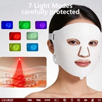 ILUXRED 180 LED, 7 couleurs, équipement de luminothérapie pour salon de beauté, masque facial LED portable en silicone pour le visage et le cou