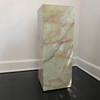 Cube en onyx de marbre naturel, décoration d'intérieur, table basse en onyx vert, socle en marbre