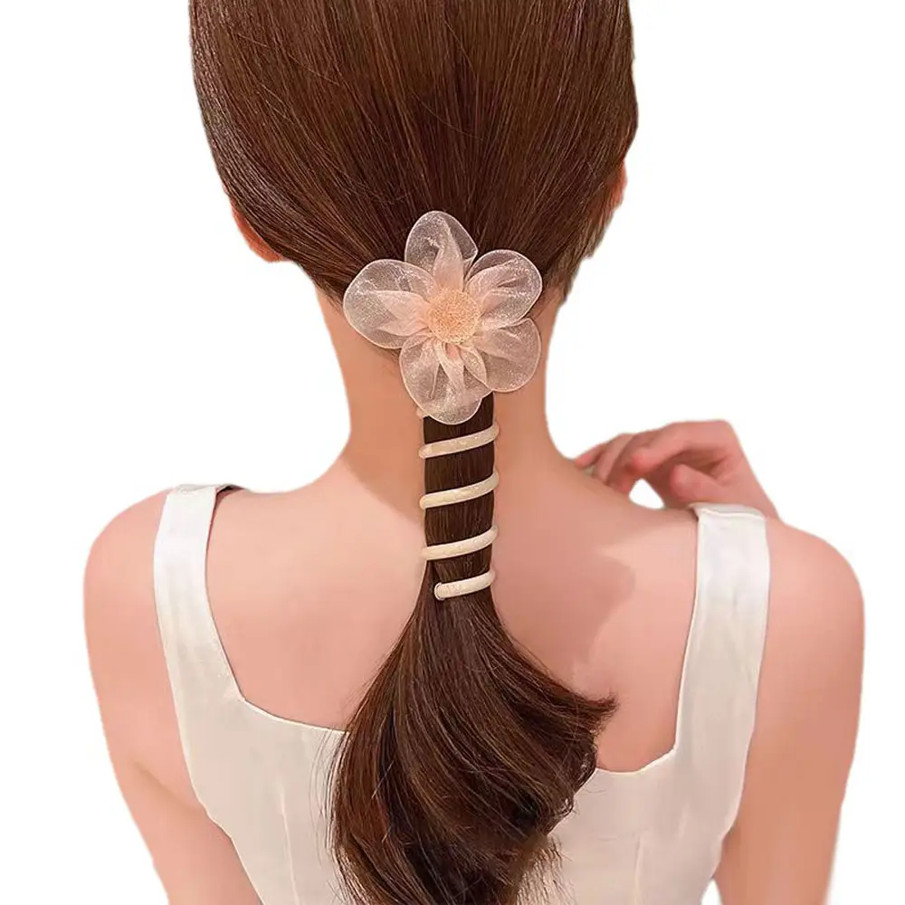 Bow Design Ponytail Elastic Hair Bands Rubber Hair Ties Bundle Scrunchies Telephone Wire Hair Accessories Women Headband