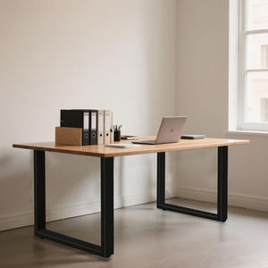 Eleganti gambe per mobili in ferro battuto a forma quadrata nero gambe del tavolo da conferenza con bordo liscio moderne gambe del tavolo da pranzo gambe - Product Image 6