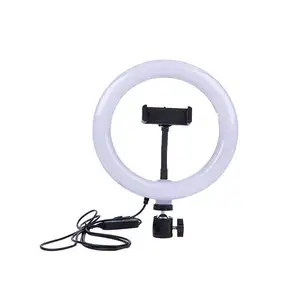 Anillo de Luz LED con Soporte para Trípode, Aro de luz trípode profesional, Anillo de luz de 10 pulgadas con soporte para selfie