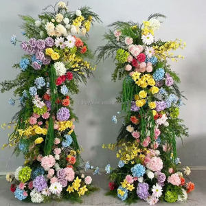 Vente en gros : Composition florale artificielle Monet, arche en <span class=keywords><strong>fleurs</strong></span>, verdure en soie pour décoration de fond de mariage et de fête - Product Image 3