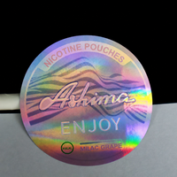 Autocollants holographiques - Étiquettes adhésives découpées sur mesure en forme de laser arc-en-ciel irisé pour logo de marque et emballage de produits