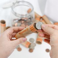 Tubes pour pièces de monnaie, rouleaux de papier kraft préformés, code couleur ABA orange pour le rangement et le comptage des pièces de monnaie