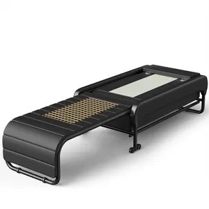 Tempat tidur pijat dapat disesuaikan kain kulit kualitas tinggi 2024 kompres panas beberapa mode kekuatan