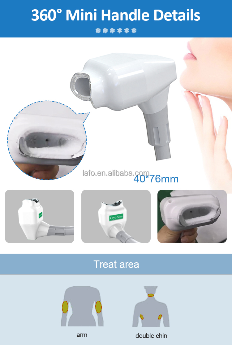 Newest portable 2 cryo handles 360 cryolipolysis machine for body slimming double chin removal