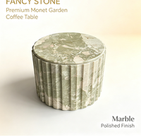 Table basse en marbre FANCY STONE Monet Garden, surface polie, pierre ronde de luxe pour salon, hall d'hôtel et projets de villas
