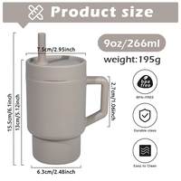 Gobelet en Silicone Personnalisé Populaire et Coloré de 9 oz (280 ml) en Matière Douce, Tasse pour Enfants et Bébés, Biberon avec Paille et Couvercle