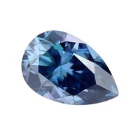 Bagues en moissanite de laboratoire certifiées CAL, en forme de poire ou de goutte, couleur saphir bleu/rouge grenat/bleu champagne