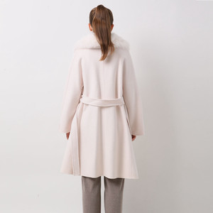 <span class=keywords><strong>Soldes</strong></span> Exceptionnelles : Manteau en Laine Pas Cher YY20069 100% Laine avec Col en Véritable Fourrure de Renard, Manteau en Cachemire pour Femme - Product Image 2