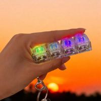 Keycap Key Bag Pendant Key Height Decompression Toy Luminous Transparent Shaft Decompression Toy Holiday Gift for Friend