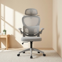 Chaise de bureau ergonomique moderne avec appui-tête réglable, siège pivotant confortable en maille pour personnel, dirigeants, visiteurs, chaise en plastique