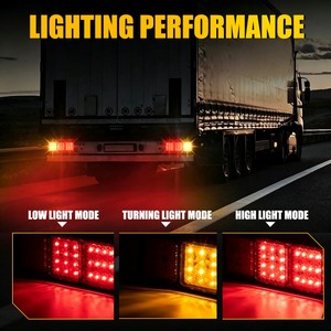 ไฟท้าย LED 2 ดวง ไฟเลี้ยว ไฟเบรก สีแดง สีเหลืองอำพัน ขนาด 11 นิ้ว สำหรับรถพ่วง คาราวาน รถบ้าน รถบรรทุก 12V-24V - Product Image 5