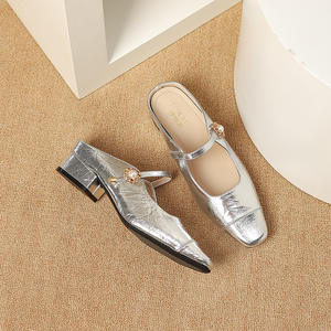 Scarpe da Donna di Lusso con Tacco <span class=keywords><strong>a</strong></span> <span class=keywords><strong>Zoccolo</strong></span>, Punta Quadrata, Stile Elegante, Comode e Traspiranti per Ufficio, Invernali - Product Image 2