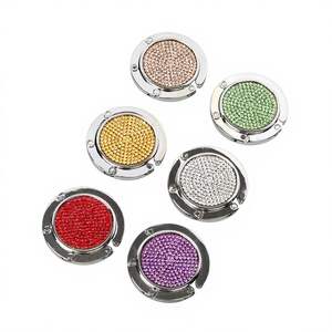 Usine Diamant Pliable Sac À Main Crochet Rond Pliant Antidérapant Souvenir Sac À Main Crochet pour Table Sac Cintre - Product Image 3