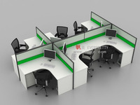 Mobilier de bureau Poste de travail utilisé Design moderne Taille Table de réception personnalisée avec cloison haute pour le personnel de bureau