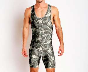 Maillot de lutte sans manches en polyester, personnalisé, imprimé par sublimation, anti-transpiration, séchage rapide, antibactérien, ajusté, pour l'été, pour équipe - Product Image 6