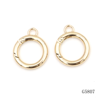 Anneau à ressort doré de qualité supérieure, mousqueton à ressort en alliage de zinc, anneau à ressort de 19 mm pour porte-clés et accessoires de sac à main