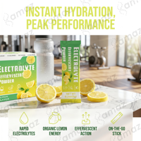 Poudre effervescente d'électrolytes sans sucre Amaz OEM, saveur citron et lime, nutrition sportive, énergie, hydratation pour adultes
