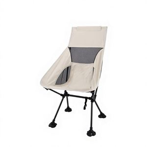 Chaise de plage pliante portable en fer robuste, respirante, avec pieds larges et anti-affaissement, pour l'extérieur - Product Image 1