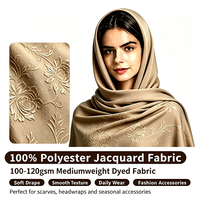 Écharpes de cou pour femmes en polyester jacquard de poids moyen, personnalisables en usine, motifs élégants, pour vêtements de mode