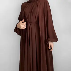 Abaya da donna musulmano Dubai Eid Abaya tacchino musulmano nuovo vestito di moda 2 pz islamico hijab musulmani donne 2024