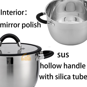 Thâm quyến staindless nấu ăn nồi Set thép không gỉ không dính Cookware Set stainlesteel chậu và chảo với Silicone xử lý - Product Image 3