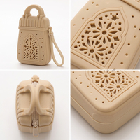3D Islamische Silikon-Geldbörse mit Halbmond, Laterne, Palme, Mihrab und Krug-Ausschnitt, Individuelles Logo OEM Reißverschluss-Schlüsselanhänger Mini-Geldbeutel Geschenk