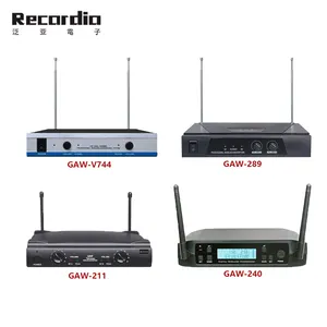 GAW-V744 Giá Rẻ Giá Dual Channel VHF Analog UHF Chuyên Nghiệp Tầm Xa Không Dây Microphone Hệ Thống
