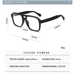 กรอบแว่นตาอะซิเตททรงสี่เหลี่ยม แฟชั่น OEM ODM ป้องกันแสงสีฟ้า สำหรับทุกเพศทุกวัย - Product Image 5