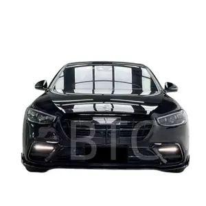 BTC için karbon Fiber araba Bodykit mercedes-benz S Class W223 yükseltme sütyen-bus tarzı ön ÖN TAMPON arka difüzör Spoiler