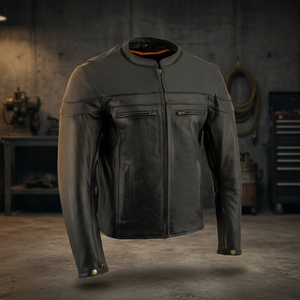 Mens Biker <b>Jacket</b> Leather Street Style Asymmetrical Zipper Fashion <b>Motorcycle</b> <b>Jacket</b> Custom OEM Supplier - Product Image 3