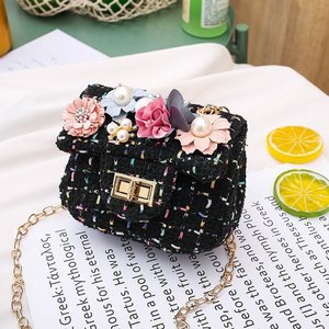 Nouveau sac à bandoulière en velours pour enfants, motif floral, mini sacs à la mode pour femmes - Product Image 3