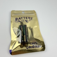 Sacs d'emballage refermables personnalisés en PET métallisé doré antistatique avec trou de suspension pour fermeture éclair et piles