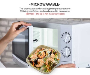 Pâte de papier jetable, pièces, carrée non décolorée, récipient biodégradables pour aliments à emporter - Product Image 5