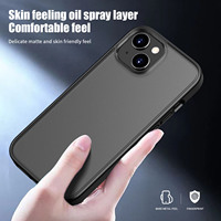 Housse de téléphone magnétique souple TPU Edge Semi Transparent givré arrière mat pour iPhone 15 & 15Plus étuis de téléphone portable