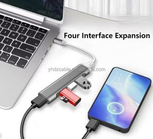 ฮับขยายพอร์ต USB 3.0 อลูมิเนียมอัลลอยด์ ฮับ 4 in 1 Type-C อุปกรณ์กระจายสัญญาณคอมพิวเตอร์แบบหนึ่งต่อสี่ - Product Image 5