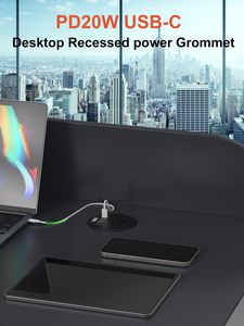 <span class=keywords><strong>Regleta</strong></span> de alimentación empotrada de 20W/65W con carga rápida PD para el hogar y el trabajo, toma de corriente empotrada para escritorio - Product Image 3