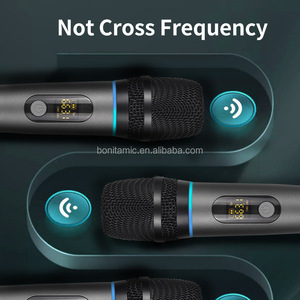Micrófono Inalámbrico Doble de Mano con Pantalla LED RGB, Altavoz para Exteriores y Máquina de Karaoke, Boomboxes AUX, <span class=keywords><strong>Precio</strong></span> de Fábrica - Product Image 6