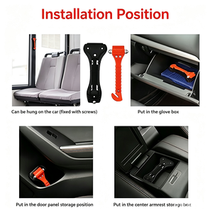 Marteau multifonction 2025 ABS à double tête, marteau de sécurité automobile d'urgence, rouge + noir, utilisation en extérieur - Product Image 4