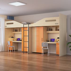 Giường tầng trẻ em có bàn học và cầu thang, dùng được ở trường học, nhà ở, khách sạn và nhà nghỉ - Product Image 1