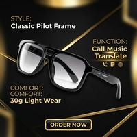 Nouvelles lunettes de soleil tendance avec logo personnalisé, lunettes de soleil pilote pour l'extérieur, la conduite et le sport, lunettes audio avec traduction IA