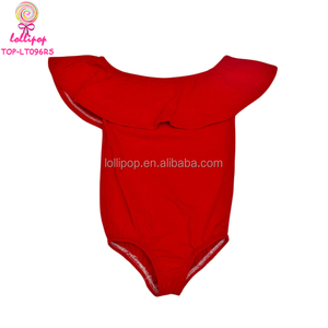 Leotardo sin Mangas con Hombros Descubiertos para Bebé Niña, Color Neón Lima, Rosa Intenso, Naranja, Dorado, Leotardo con Volantes y Broches para Bebé - Product Image 6